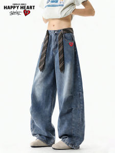 CHARLES JANGS HAPPY HEART | American Pleated Casual Trend Jeans