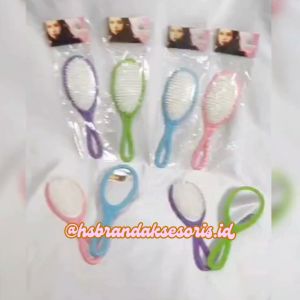 2IN1 SISIR PLUS KACA / SISIR RAMBUT ANTI RONTOK / SISIR CERMIN OVAL / SISIR GAGANG ANTI KUSUT / SISIR ELASTIS WARNA STABILO / 2IN1 HAIR COMB PLUS MIRROR / SKO6238