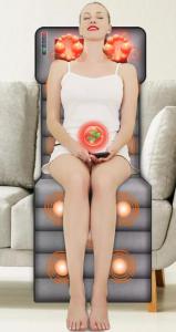 Full Body Massage Chair Pad Shiatsu Massage Cushion Mat Heating Vibrating Massage Mattress Foldable Heated Massage Pad with Airbag Traction 9 Speed Adjustable 10 Vibrating Motors