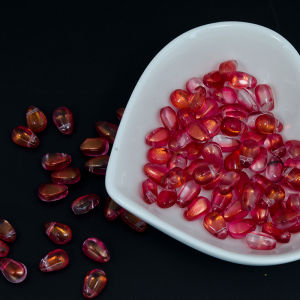 ลูกปัดแก้วแพ็ค10ชิ้นคริสตัลเทียม6*9รูปหยดน้ำร้อยลูกปัด DIY วัสดุทำมือปักผมอุปกรณ์เสริม