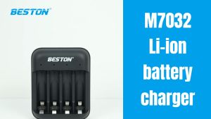 Bộ sạc Beston M7032dành cho pin Li-thium 1.5V cổng sạc USB-C tiện lợi sạc cho cả pin AA và AAA có đèn báo.