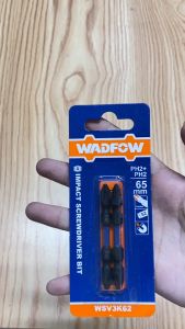 Bộ 2 mũi bắt vít đóng 2 đầu Wadfow WSV3K62 PH2 dài 65mm bề mặt mạ đen có từ tính chất liệu thép S2 cứng cáp - Thinksafe