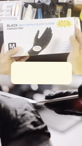 (Loại 1) Hộp 100 chiếc găng tay màu đen không bột Nitrile