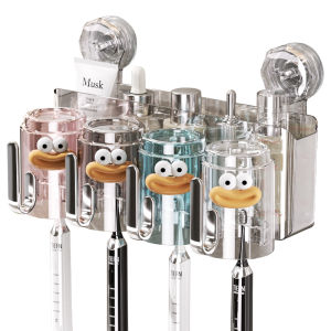 ASCOR | Suction Cup Wall Mount Toothbrush Holder Rack