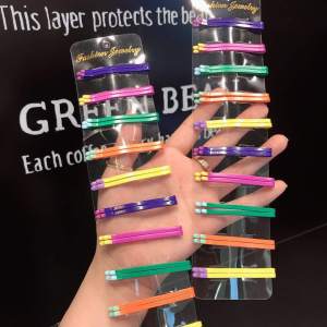 Colorful Drip Oil Metal Edge Hair Clips: Stylish Accessories for Girls