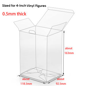 Clear Protector Case Compatible for 4" Funko PopCrystal Clear Plastic Cover with Protective FilmThick Vinyl Pop Figures Case