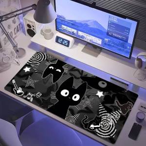 Bandai | Cartoon Creepy Cat Mouse Pad Non-slip Rubber Gamer Balance Computer Mat Decoracion Deskmat Laptop Office Large