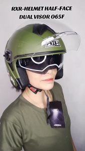 TENSTAR-RXR Half-Face Dual Visor 065F Blade Motorcycle Helmet With BPS for ADULTS SIZE LARGE 58-60CM