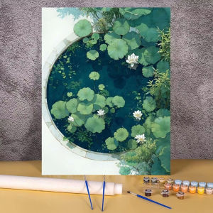 Paint By Numbers Lotus Flower DIY Digital Oil Painting Crafts Supplies Adults Kit for Adults Wall Decor Living Room