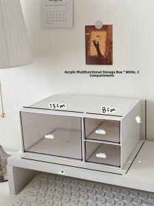 Large Capacity Transparent Desktop Drawer Stationery Storage Box Creative Multi-Functional Office Desk Dustproof Pen Holder