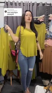 kaos panjang wanita dewasa lengan 7 8  terbaru import yg viral