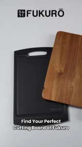 Fukuro Chef Series Natural Bamboo Chopping Board Round (28cm x 28cm x 1cm) / Cutting Board Papan Pemotong