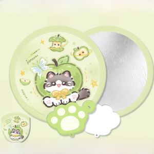 Portable Folding Fan Reflective Board Capybara Money Bringing Fan Student Childrens round Printed Fan Cute Mini Fan New Model