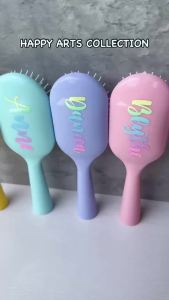 Personalized MERIDA Massage Hair Brush Macaron Pastel Colors Gift Idea (Vinyl Sticker)