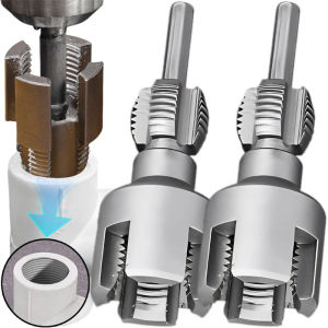 4-point Water Pipe Inner Hole Opener Electric Drill Hexagonal Plastics Pipe Threader Maker Detachable Double Head Tapping Tool