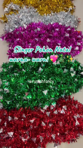 [GROSIR] 1 LUSIN / 12 PCS Slinger Tinsel Xmas Pohon Natal 9cm / Hiasan Natal/ Slinger Pohon Natal