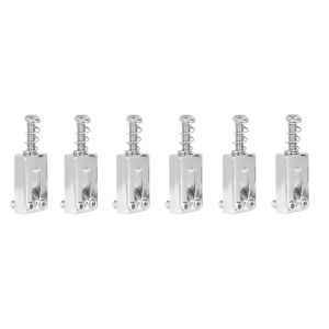 IRIN | ST Electric Guitar Bridge Saddle Set (6pcs) – Adjustable String Height & Intonation Anti-Buzz ST/SQ Tremolo System Silver Metal