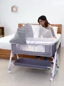 Movable Folding Baby Bed Newborn Multi-Functional BB Bed Portable Cradle Bed Nursing Baby Bed Stitching Bed