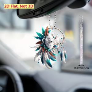 1PCS Wolf Hunter Dream Net Pendant Car Rearview Mirror Decoration Holiday Family Party Decor Suitable for Automobile Rear View
