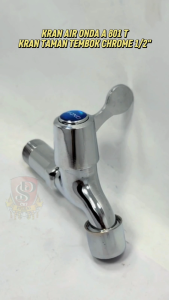 Keran Taman Tembok 1/2" ONDA A 801 T Chrome Tipe Engkol / Keran Air Onda Berlapis Chrome Drat 1/2 inch Kuat Tahan Lama