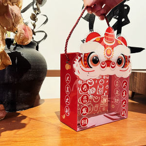 Transparent Gift Box New Year New Years Day Hundred Days Present Packaging Box Spring Festival Handheld Empty Box Candy Snack Toy