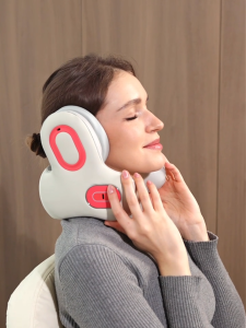 Neck Massager Denoise Bluetooth Headphones 2In1 For Long Flight Office Cars Home Rest