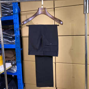 ผู้ชาย สีดำ ชุดกึ่งทางการ ขาตรงไม่รีด กางเกง ฤดูใบไม้ร่วง แฟชั่น เรียบหรู ยาว กางเกงขายาว เรียบง่าย ทางการ ตะวันตก กางเกงขายาว