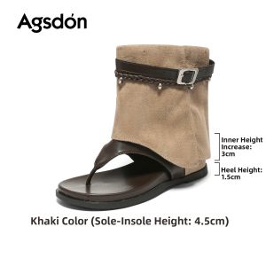 Agsdon | Height Increasing Retro Roman Sandal Boots