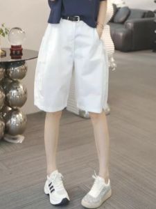 Shalldoer | กางเกงขายาวทรงหลวมสไตล์ลำลองสำหรับผู้หญิง กางเกงขายาวทรงหลวมสี่ส่วน ทรงหลวม สไตล์ลำลอง เทรนด์ใหม่ ฤดูร้อน 2025