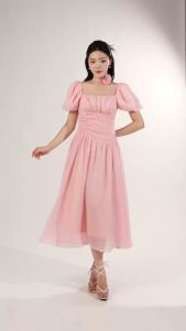 Đầm Nữ CCHAT Nhún Ngực Xòe Kiểu Chất Voan Bay Bổng 13VNV2012XT