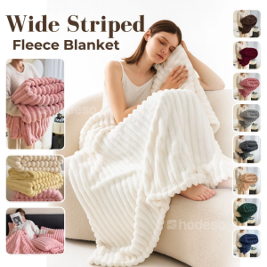 Hodeso -  Wide Ribbed Velvet Fleece Blanket Super Soft & Fluffy King Size Thick Kumot Microfiber Blanket Size 200 x 230cm Blanket Bedsheet Kumot Plain