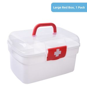 Japanese Style Plastic Multi-Layer Large And Small Medicine Storage Box Double Layer Medicine Box Home Use Organizer Box