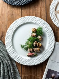 Minimalist Pure White Western Dining Plate Seafood Pasta Steak Dumpling Rice Ceramic Dish Home Use Dinnerware Casual Elegance