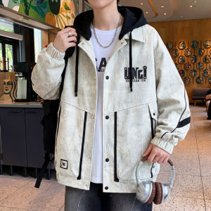 YISHIFANHUA | Youth Mens Versatile College Style Jacket with Removable Hood