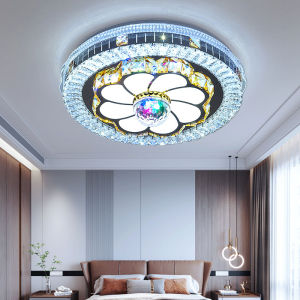 Master Bedroom Room round Bluetooth Music Led Crystal Ceiling Lamp Minimalist Modern Voice Control Dimming Remote Control Lamps
