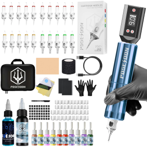 POSEIDON Tattoo Kit Or Tattoo Machnie High Quality For Permanent Makeup Tattoo Machine Wireless Tattoo Power Supply Tattoo Kit