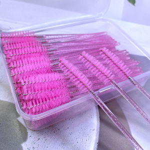 50 Chiếc Cọ Chuốt Mascara Cán Pha Lê Kim Cương Lông Nylon Dùng Cho Nối Mi Và Bộ Dụng Cụ Trang Điểm