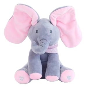Musical Dancing Elephant Plush - Singing Peekaboo Toy with Moving Ears Soft Cuddly Gift for Birthday