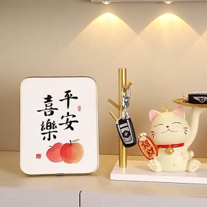 ตกแต่งบ้าน ตุ๊กตาแมวนำโชค แมวถือ/ถาดเก็บกุญแจ/เครื่องสำอาง