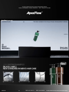 ApexFlow Black Label Shampoo 380ml | Oil Control & Anti-Dandruff for Men Anti-Itch Deep Clean Scalp Care Volumizing Nourishing Formula Cooling Sensation Daily Use