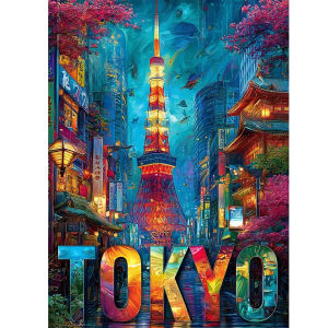 Scenic New York Tokyo Cityscape Artwork Jigsaw Puzzle 1000Pieces Stress Relief Puzzle Wall Art Decor Gift