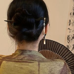 Wooden Tassel Hairpin Traditional Chinese Style Womens Hair Accessories Bun Making Commuting Fresh out Fashion Jewelry