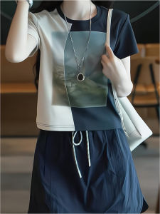Contrast Patchwork Print T-Shirt