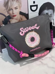 New February Embroidered Zipper Single Shoulder Bag Crossbody Underarm Cosmetic Storage Small Square Bag Womens Handbag