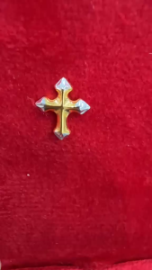 Poh Heng Jewellery 22K Cross Earrings in Yellow White Gold [Price By Weight]