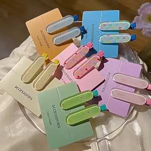 [พร้อมส่งออก] กิบติดผมไร้ร่องรอยสีเจลลี่โดปามีนน่ารักและหวาน ชด3ชิ้นเครื่องประดับผมหยักศกสําหรับเด็กผู้หญิง