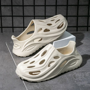 Mens Summer Outdoor Sandals Breathable Slip-On Shoes Driving Beach Sports Anti-Slip Deodorant EVA Material Comfortable Home Slippers