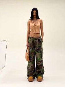 SMFK | Vintage Camo Outdoor Work Pants with Multiple Pockets