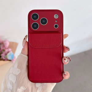 Card Slot Pocket Holder Wallet Case for iPhone 17 Air 16E 15 14 12 13 11 Pro Max X XS XR 7 8 Plus Shockproof Matte Leather Cover