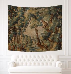 VIKAMA European Retro Brocade Tapestry Medieval Landscape Background Cloth Living Room Wabi Sabi Decoration Room Decoration